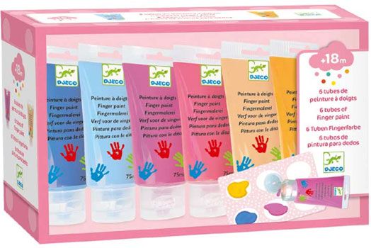 Боички за оцветяване с пръсти Djeco - Sweet colours, 6 цвята