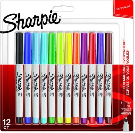 Комплект перманентни маркери Sharpie Ultra Fine, 12 цвята
