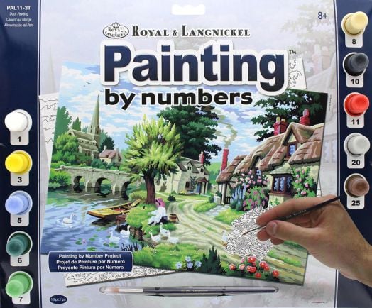 Комплект за лесно рисуване с акрилни бои Royal & Langnickel - Патици