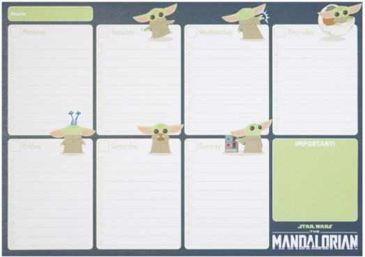 Седмичен планер - пад Baby Yoda А4, 52 листа