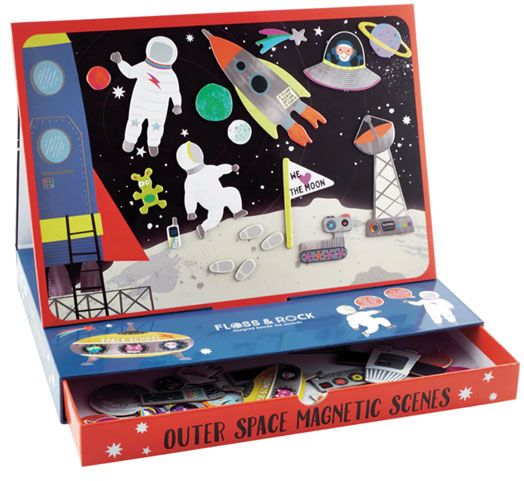 Игра с магнити Floss & Rock, Magnetic Play scenes, Space - Космонавти