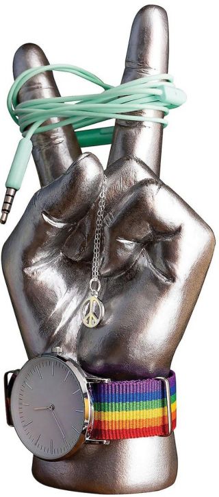 Поставка за слушалки Peace Out Luckies of London - Мини сребърна ръка