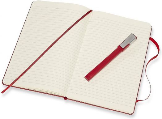 Комплект тефтер с химикалка Moleskine Classic Ruled, червен