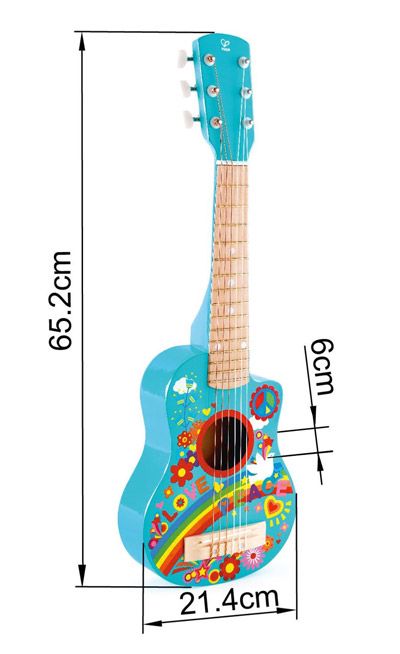 Разноцветна акустична китара Hape