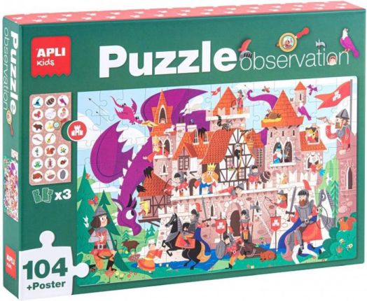 Асоциативна игра-пъзел Apli Kids - Замък, 104 части