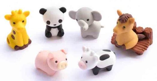 Комплект гумички Iwako - Зоологическа градина, 7 бр.