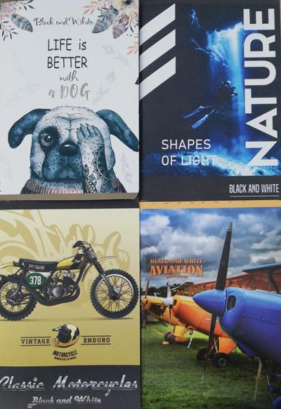 Тетрадка Black & White А5, 80 листа - широки редове