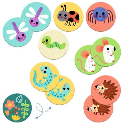 Мемори игра Djeco: Малки животни