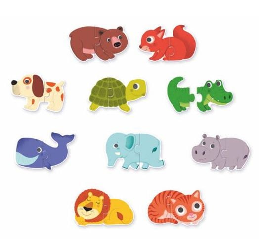 Детски пъзел Djeco: Duo Animals
