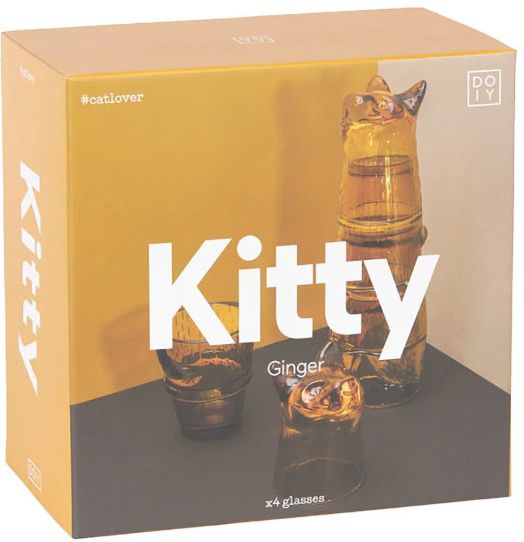 Комплект чаши DOIY - Котка, бежов цвят