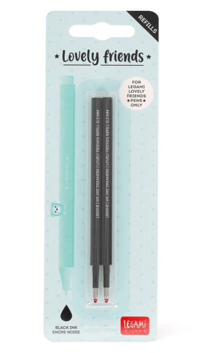 Комплект пълнители за гел химикалки Legami, 2 бр. черни