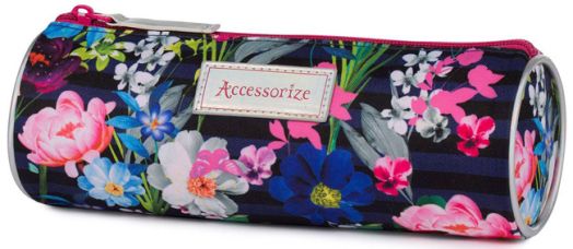 Кръгъл ученически несесер Accessorize с цветя