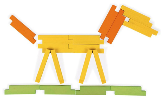 Дървен конструктор Janod, 60 части