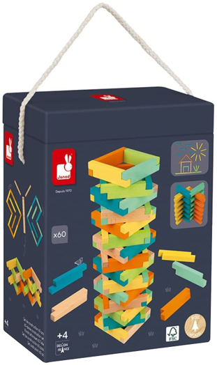 Дървен конструктор Janod, 60 части