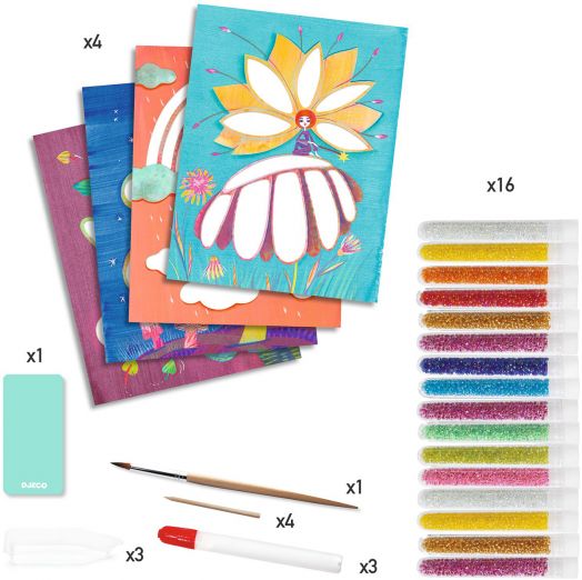 Творчески комплект Djeco - Направи си сам колажи с мъниста