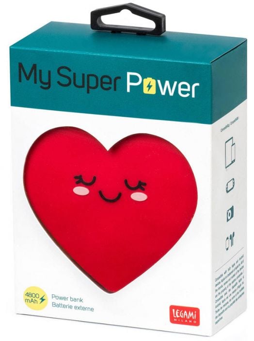 Външна батерия Legami - Сърце, 4800 mAh