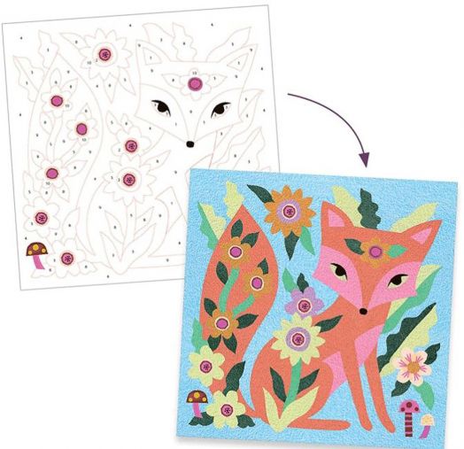 Комплект за рисуване с пясък Djeco - Горски светлини