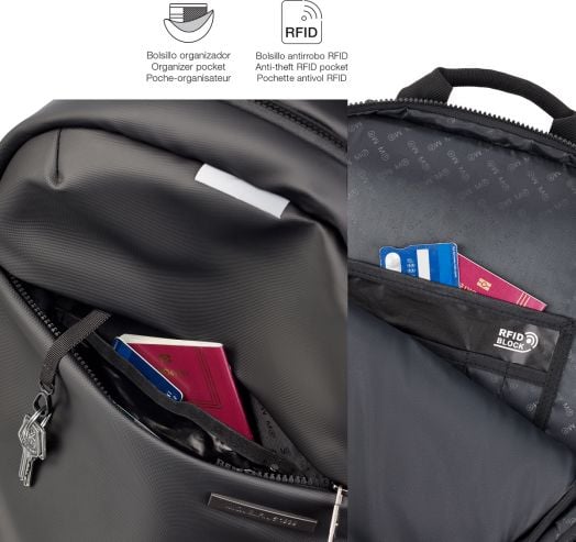 Раница за лаптоп MIquelrius Bag To Work Black, 46 х 38 х 13 см.