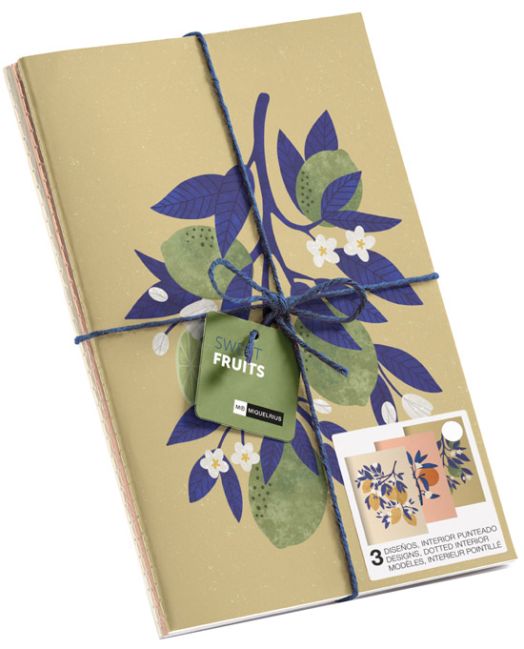 Комплект тефтери Miquelrius Sweet Fruits, 3 бр.