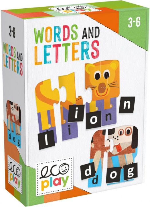 Образователен пъзел Headu EcoPlay - Думи и букви