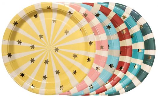 Чинийки PartyDeco - Circus Stripes, 18 см.