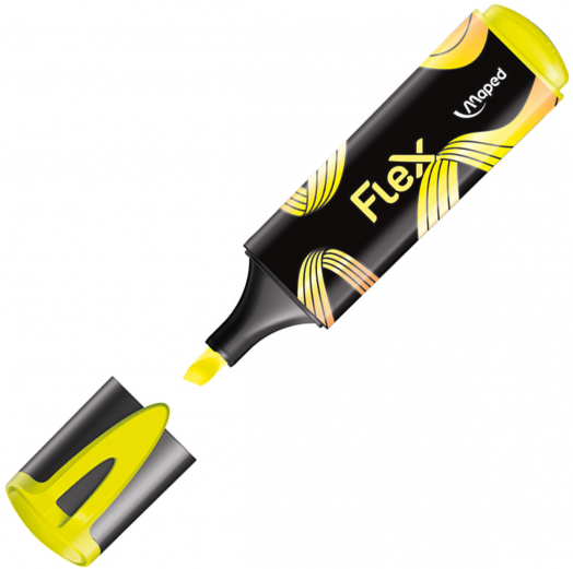 Текстмаркер Maped Fluo Peps Black Flex, жълт
