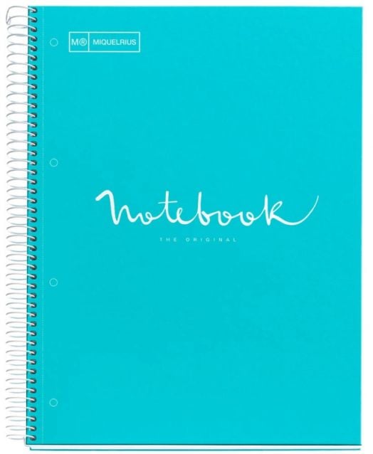 Тетрадка Miquelrius Emotions А4 със спирала, 80 листа на широки редове, светлосиня