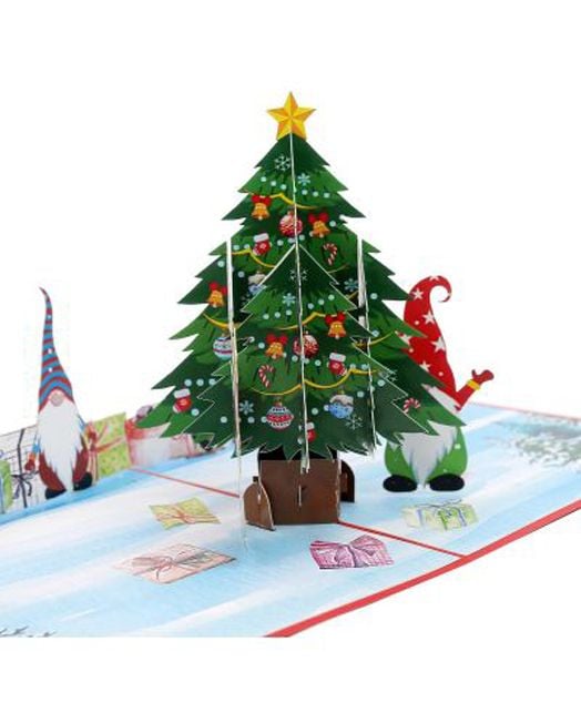 Поздравителна картичка Kiriori Джуждета с елха