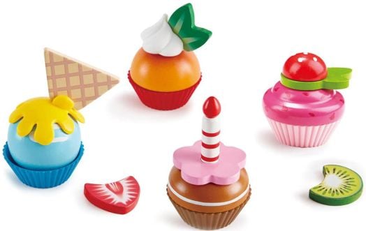 Дървен комплект за рязане Hape - Къпкейкове