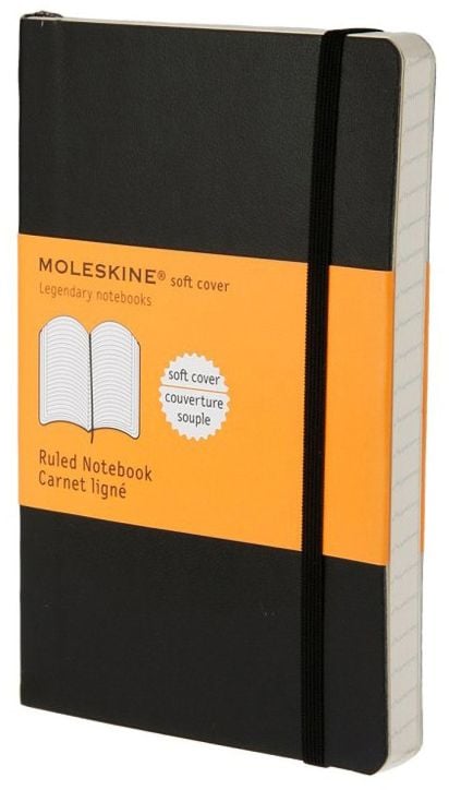 Джобен тефтер Moleskine Classic с меки корици, линирани листа
