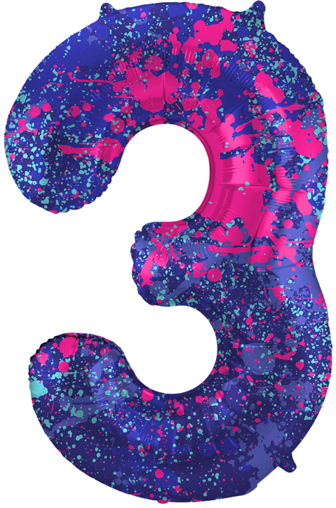 Фолиев балон Folat - Цифра 3, лилав, 86 см.
