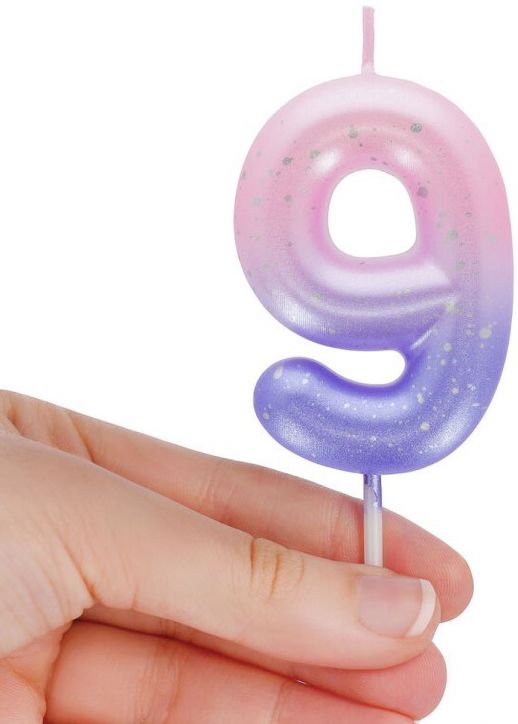 Свещ за рожден ден Legami - Цифра 9, розова