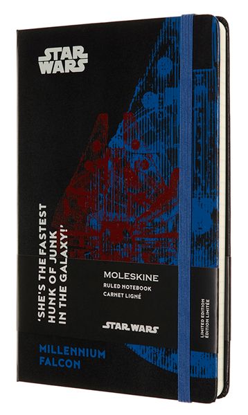 Класически тефтер Moleskine Limited Editions Star Wars Millennium Falcon с твърди корици и линирани страници