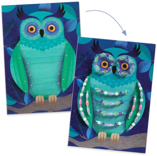 Креативен комплект Djeco - Декорирай картини с мъниста