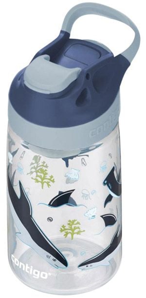 Детска бутилка за вода Contigo Gizmo Flip с акули, 420 мл.