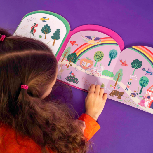 Книжка със стикери Floss & Rock, Stick and Play, Fairy Tale - Принцеса