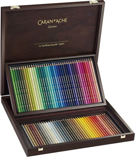 Комплект цветни моливи Caran d'Ache Supracolor, 80 цвята