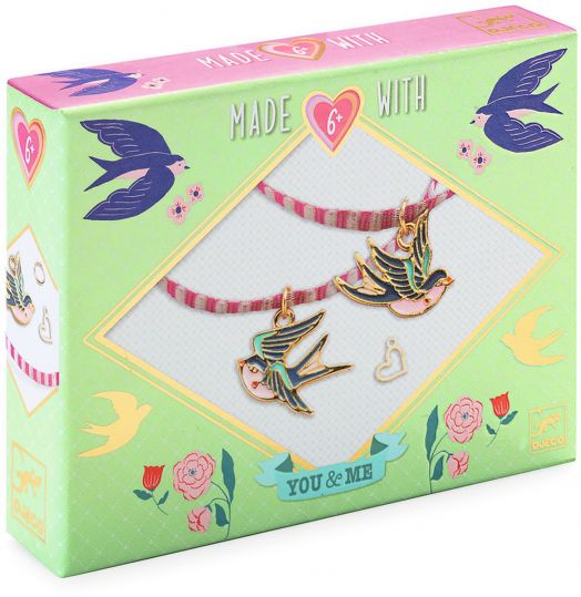 Креативен комплект Djeco: Направи си гривни - Птици