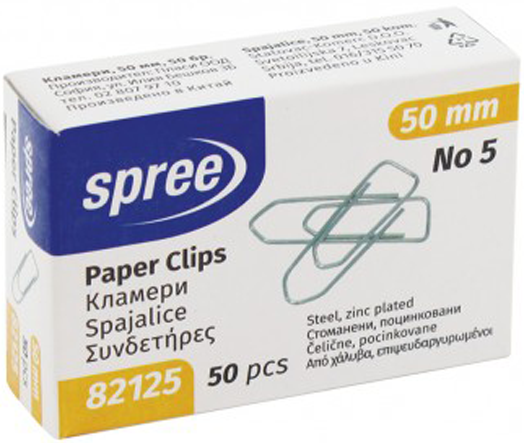 Кламери Spree No 5, 50мм, поцинковани, 50 броя