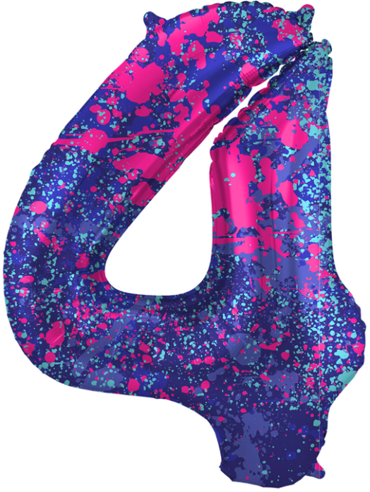 Фолиев балон Folat - Цифра 4, лилав, 86 см.