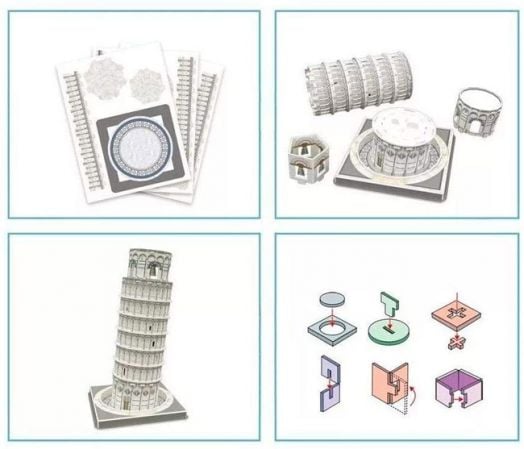 3D пъзел Cubic Fun - Наклонената кула в Пиза, 27 части