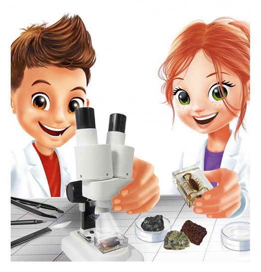 Mикроскоп с аксесоари Buki - 40 експеримента