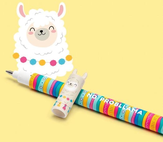 Изтриваема гел химикалка Legami Llama с капачка и гумичка