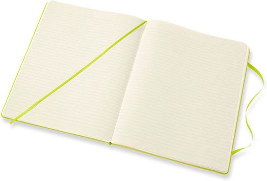 Голям зелен тефтер Moleskine Classic Lemon Green с твърди корици и линирани страници