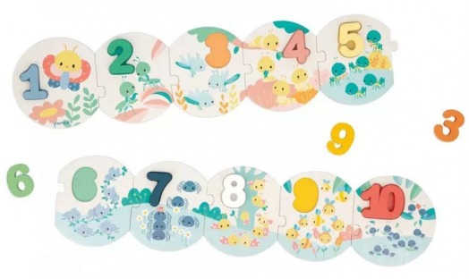 Дървен образователен пъзел Janod - Моят първи пъзел с числа