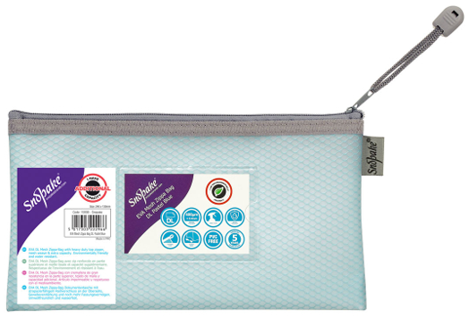 Папка с цип Snopake Mesh Zippa Bag DL, пастелно синя