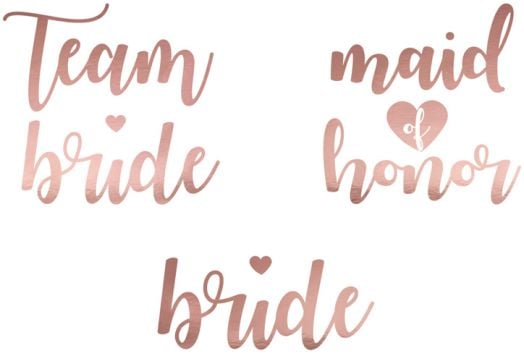 Временни татуировки PartyDeco - Моминско парти, розово злато, 13 бр.