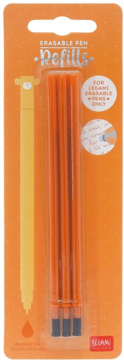 Комплект пълнители за изтриваеми гел химикалки Legami, оранжеви