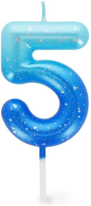 Свещ за рожден ден Legami - Цифра 5, синя