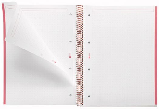 Тетрадка Miquelrius Emotions A4 със спирала, 80 листа на точки, червена